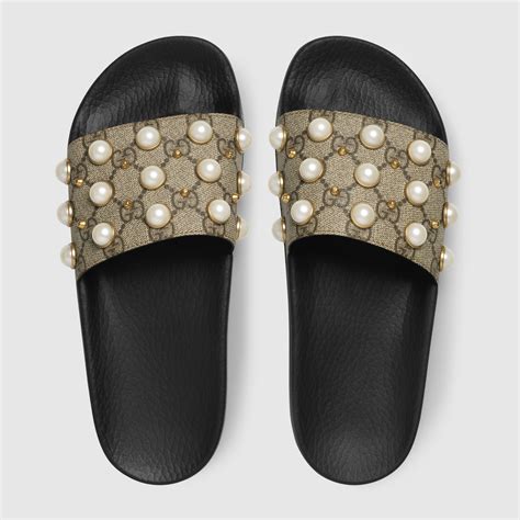 gucci slide with pearls|cheapest gucci slides.